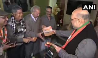 Amit Shah Goes Door-to-door in Delhi's Lajpat Nagar, Distributes Pamphlets For CAA Outreach