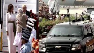 PM नरेंद्र मोदी ने US प्रेसिडेंट डोनाल्ड ट्रंप का किया स्‍वागत, साबरमती आश्रम पहुंचे
