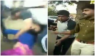 गर्लफ्रेंड से मिलने को रोका, तो थाना इंचार्ज ने पत्नी को पुलिस के सामने ऐसे पीटा, VIDEO VIRAL