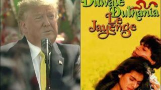 US President Donald Trump Praises Bollywood, Refers to DDLJ During Speech at Motera Stadium