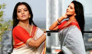 Bhojpuri Sizzler Monalisa Looks Hot as She Flaunts Her Bengali Avatar in Traditional Saree, Wishes Fans 'Happy Women's Day'