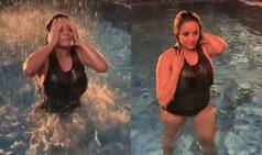 Monalisa's Sensuous Video in Black Monokini as She Takes a Dip in The Pool Will Set Your Heart Racing