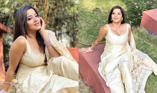 Monalisa's Sultry Pictures in Off-white Salwar-suit Will Set Aside Your Tuesday Blues
