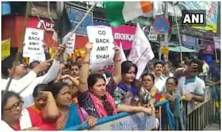अमित शाह के कोलकाता पहुंचने पर लेफ्ट पार्टियों ने किया विरोध प्रदर्शन, 'वापस जाओ' के लगाए नारे