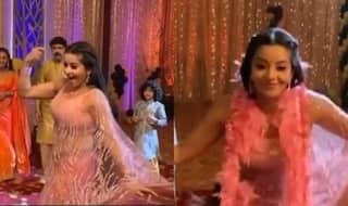 Monalisa Flaunts Her Hot Dance Moves on 'Mera Naam Chin Chin Choo', Looks Her Sexiest Best in Sheer Pink Saree