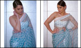 Ankita Lokhande Adds Sultry Touch to Traditional Wear in Sheer Saree And Deep-Cut Blouse