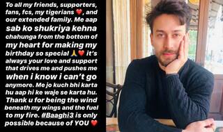 Tiger Shroff Writes a Heartwarming Note For His 'Tigerians', Thanks Him For Being 'Wind Beneath His Wings'