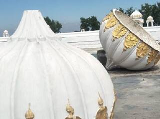 One Spell of Storm And Domes Fell Off Kartarpur Sahib Gurdwara | See Photos