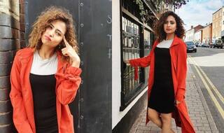 Sargun Mehta Glams up in Black Dress And Orange Overcoat, Looks Hot in Sultry Pictures