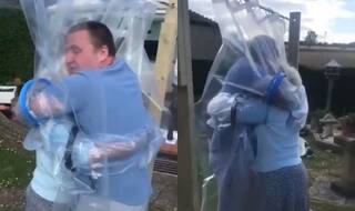 Man Creates Cuddle Curtain to Hug His Grandmom, Earns Praise From Anand Mahindra