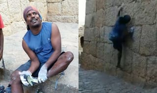 Watch Karnataka's Spiderman Aka Monkey Man Climb Wall of Fort Without Safety Harness