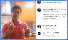 सचिन तेंदुलकर ने मैंगो कुल्फी बनाकर शादी की 25वीं सालगिरह मनाई, VIDEO वायरल