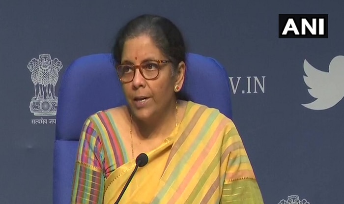 Nirmala Sitharaman announcing the details of the economic package