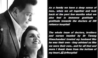 Neetu Kapoor Thanks Medical Staff of HN Reliance Hospital Foundation Who Worked on Rishi Kapoor's Treatment in an Emotional Note