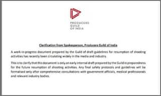 Producers Guild: Shooting, Production Work Still on Hold Owing to The Coronavirus Crisis