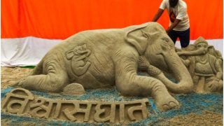 Bihar Artist Makes Sand Art Seeking Justice For Kerala Elephant, Calls the Incident a 'Blot on Humanity'