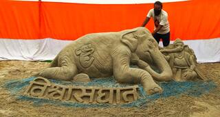 Sand Art: गर्भवती हथिनी को सैंड आर्ट के जरिए श्रद्धाजंलि, न्याय की मांग