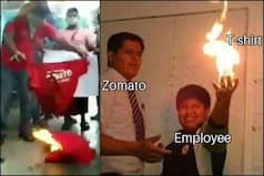Twitter Erupts in Memes After Protest From Kolkata Goes Viral, Trends #Zomato as Employees Quit Job-Burn Company T-Shirts