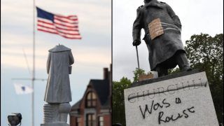 Christopher Columbus-Winston Churchill's Statues Beheaded And Set on Fire For Their Racists Past as Protest Against Systemic Racism Swells in USA-UK