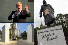 Boris Johnson Defends Churchill After His Defaced London Statue Hidden in Box From #BlackLivesMatter Protesters