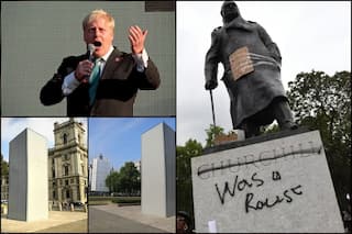 Boris Johnson Defends Churchill After His Defaced London Statue Hidden in Box From #BlackLivesMatter Protesters
