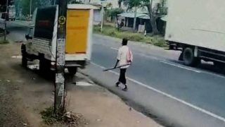 'Luckiest Man': Kerala Man Miraculously Escapes Being Hit by Speeding Vehicle, Video Goes Viral | Watch