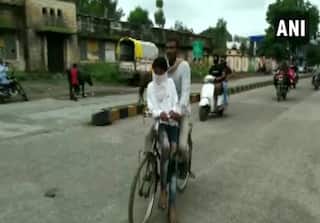 In Absence of Public Transport, MP Man Cycles 105 Kms To Take Son to His Exam Centre