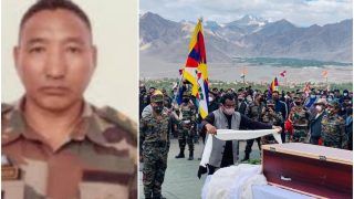Amid Chants of 'Bharat Mata Ki Jai', Braveheart Nyima Tenzin Laid to Rest in Leh, Twitter Pays Emotional Tribute | Watch