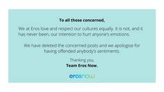 #BoycottErosNow Trends Online as Twitterati Express Outrage Over Navratri Post; Company Issues Apology