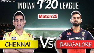 LIVE: Chennai vs Bangalore Score Updates, Match 25, Dubai
