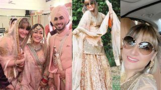 Urvashi Dholakia Poses With Newly Married Neha Kakkar-Rohanpreet Singh During Anand Karaj Ceremony