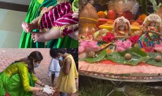 शिल्पा शेट्टी कुंद्रा ने की बेटी की पहली कन्या पूजन, 8 लड़कियों के साथ निभाया रस्म, देखें VIDEO  