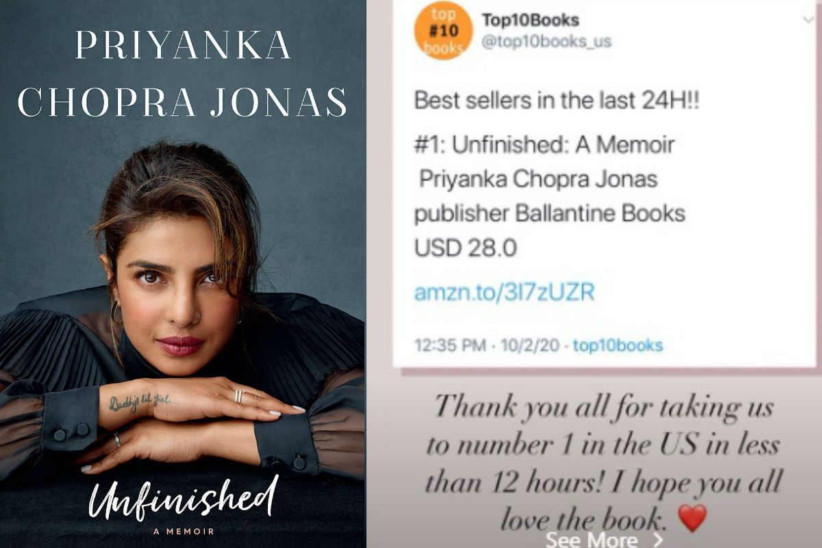 Priyanka Chopra Jonas' Unfinished is Already a Best Seller in The US, Actor  Makes a Happy Post | India.com