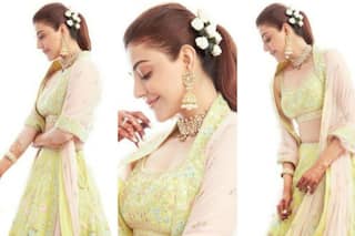Kajal Aggarwal Looks Magnificent in Anita Dongre   s Exquisite Lehenga For Gaur Pooja Ceremony