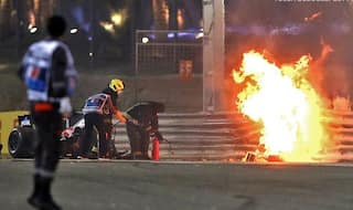 Romain Grosjean Crash: Haas Driver Suffers 'Light Burns' in Horror Crash at Bahrain GP | WATCH