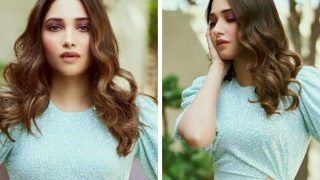 Tamannaah Bhatia Shimmers In An Icy Blue Sequin Midi Dress Worth Rs 34K, See PICS