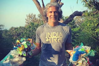 Milind Soman Picks up Garbage Around Shiva Temple And Urges Companies to Use Biodegradable Packaging