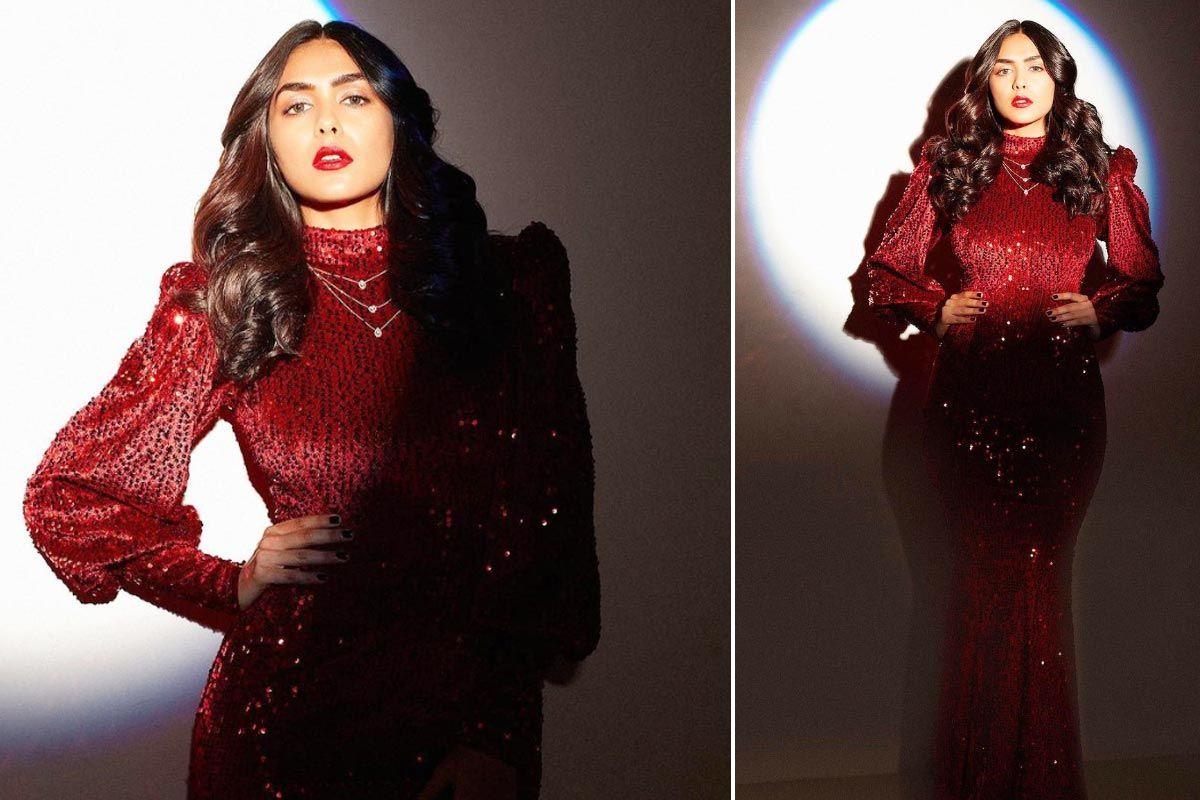 Mrunal Thakur Ups The Glamour Quotient In A Red Shimmery Gown, See PICS