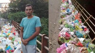 Man Stands Whole Day Beside Godavari River to Stop People From Dumping Garbage Bags