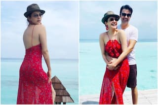 हनीमून के लिए मालदीव पहुंचीं काजल अग्रवाल, लाल ड्रेस में परी लग रही हैं, देखिए