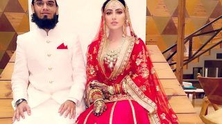 Sana Khan Shares Her First Wedding Picture With Anas Syed, Glows in Red Bridal Lehenga