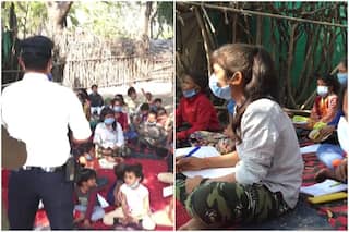 Indore Cop Turns Teacher For Slum Children Who Couldn't Attend Online Classes Due to Pandemic