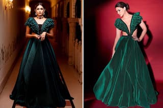 Bride Niharika Konidela Copies Kriti Sanon's Green Gown by Shantanu & Nikhil at Her Sangeet Ceremony in Udaipur