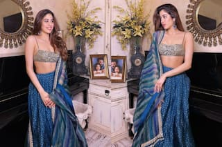 Janhvi Kapoor Looks Like a Vision in a Blue Lehenga Worth Rs 78,000 by Arpita Mehta - Yay or Nay?