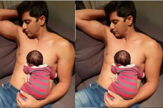 Karanvir Bohra Makes Her Newborn Daughter Sleep on Him And This is The Best Thing to See on Internet Today