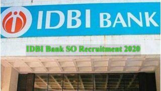 IDBI Bank SO Recruitment 2020: IDBI में इन विभिन्न पदों पर निकली वैकेंसी, आज से आवेदन शुरू, 59 हजार तक मिलेगी सैलरी