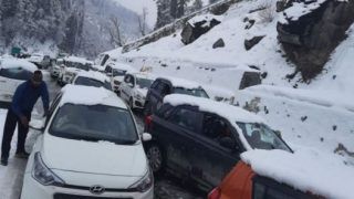 Massive Traffic Jam in Himachal Pradesh Towns Due to Rain & Snowfall, Several Tourists Stranded | See Pics