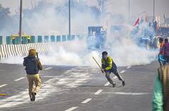 Video: Farmers Break Barricades At Peeragarhi, Police Fire Tear Gas, Lathicharge