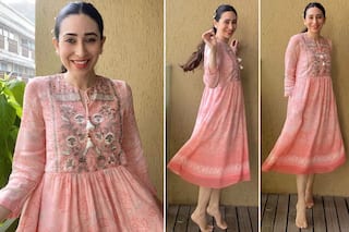 Karisma Kapoor Spreads Happy Cheer in a Romantic Pink Dress by Anita Dongre Worth ...| PICS