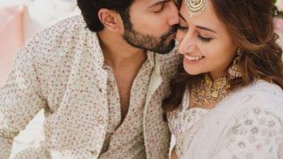 Varun Dhawan-Natasha Dalal Mehendi Ceremony: Actor Plants Kiss On His Bride's Cheeks And It's Pure Love